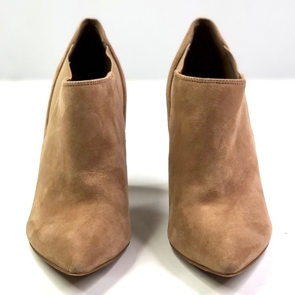 Marc Fisher Hydra pointy toe ankle boots block heel camel suede 8.5 - Picture 5 of 10